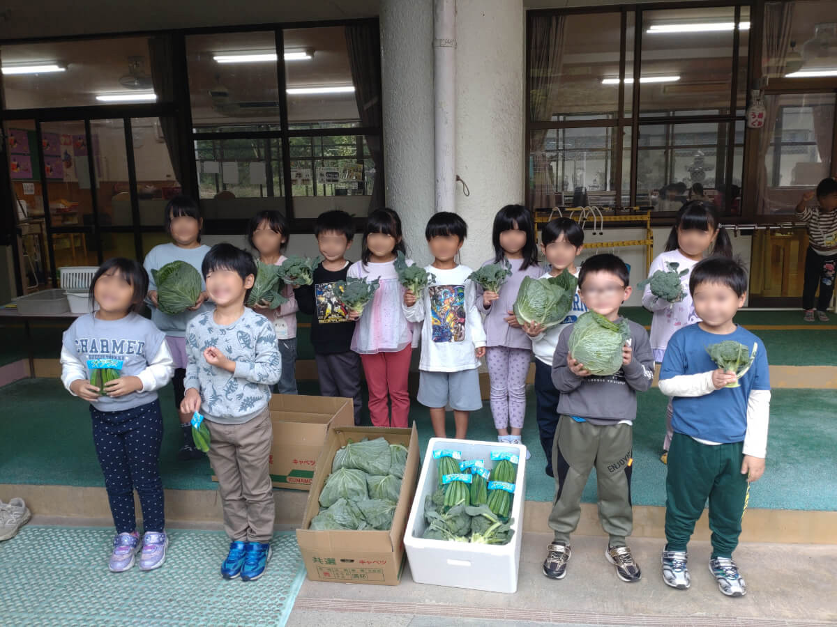 蓬莱保育園様へ野菜を届けてきました！
